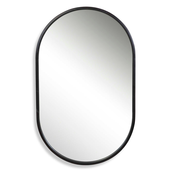 Varina Mirror Satin Black-Mirrors/Pictures-Uttermost-Lighting Design Store