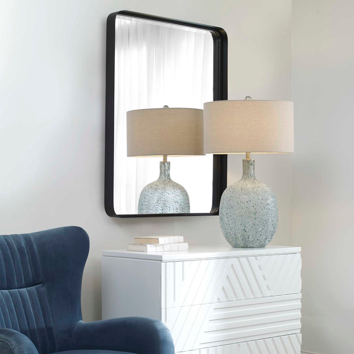 Crofton Mirror Satin Black-Mirrors/Pictures-Uttermost-Lighting Design Store