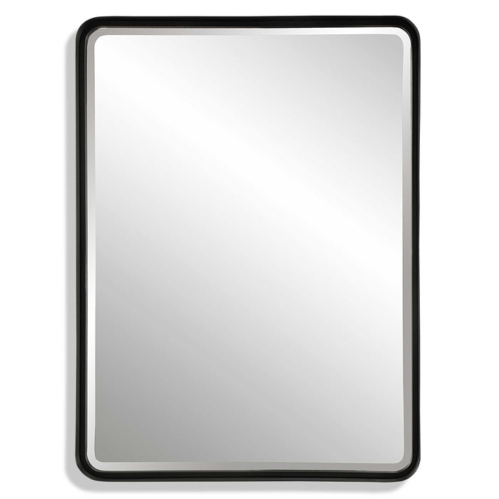 Crofton Mirror Satin Black-Mirrors/Pictures-Uttermost-Lighting Design Store