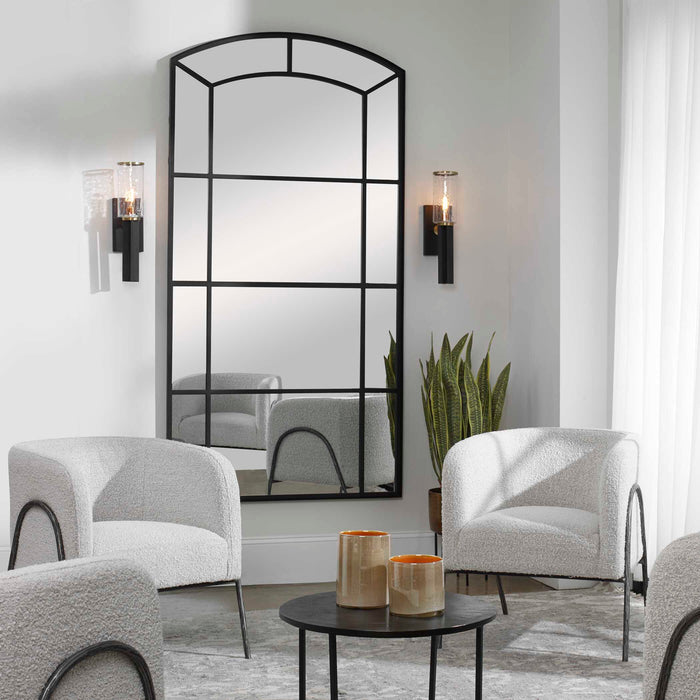Camber Mirror Satin Black-Mirrors/Pictures-Uttermost-Lighting Design Store