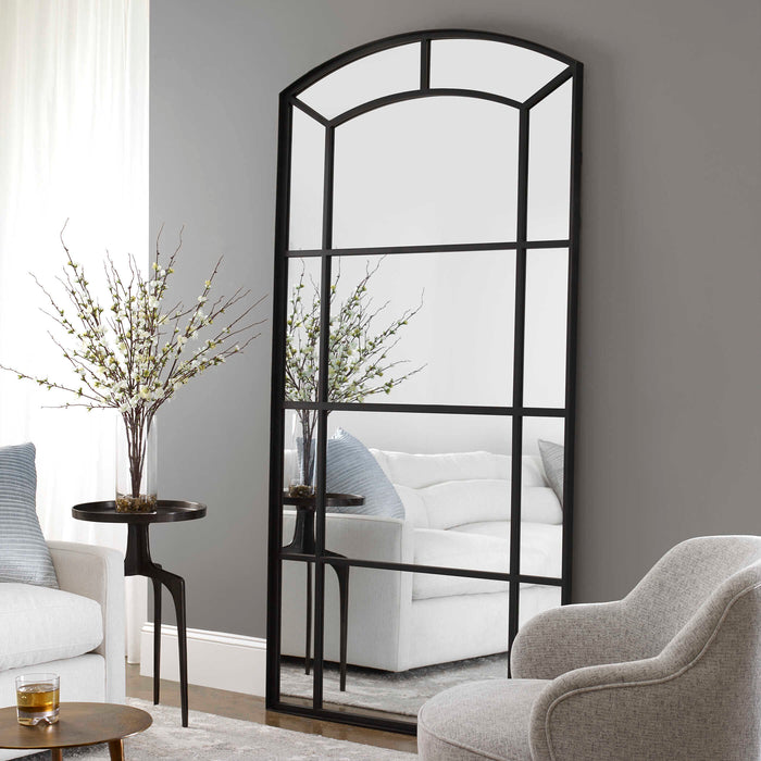 Camber Mirror Satin Black-Mirrors/Pictures-Uttermost-Lighting Design Store