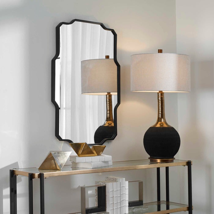 Casmus Mirror Matte Black-Mirrors/Pictures-Uttermost-Lighting Design Store
