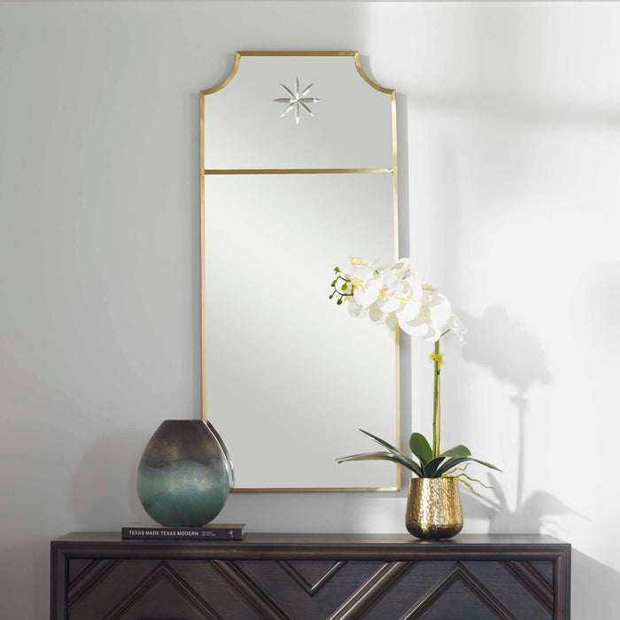 Caddington Mirror Satin Brushed Brass-Mirrors/Pictures-Uttermost-Lighting Design Store