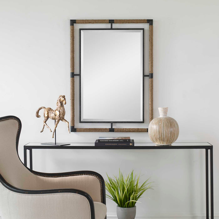Melville Mirror Textured Rust Black-Mirrors/Pictures-Uttermost-Lighting Design Store