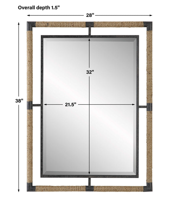 Melville Mirror Textured Rust Black-Mirrors/Pictures-Uttermost-Lighting Design Store