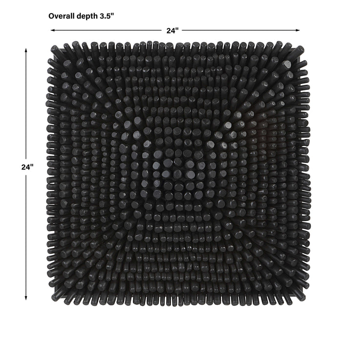 Portside Wall Panel Satin Black-Mirrors/Pictures-Uttermost-Lighting Design Store