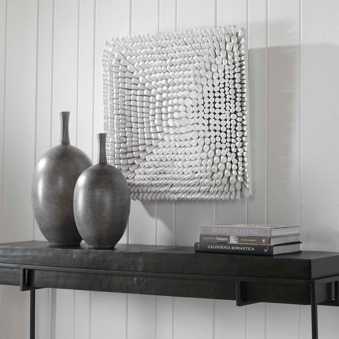 Portside Wall Panel Matte White-Mirrors/Pictures-Uttermost-Lighting Design Store