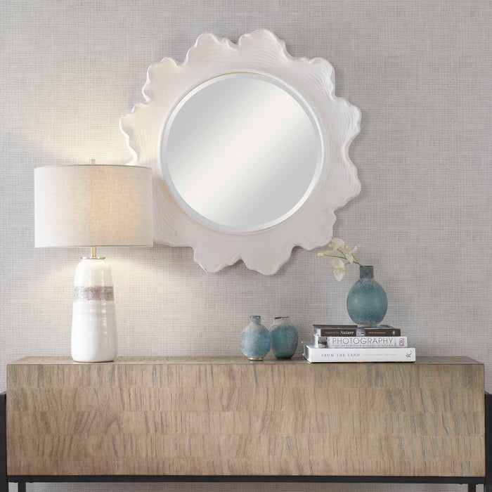 Sea Coral Mirror Matte White-Mirrors/Pictures-Uttermost-Lighting Design Store