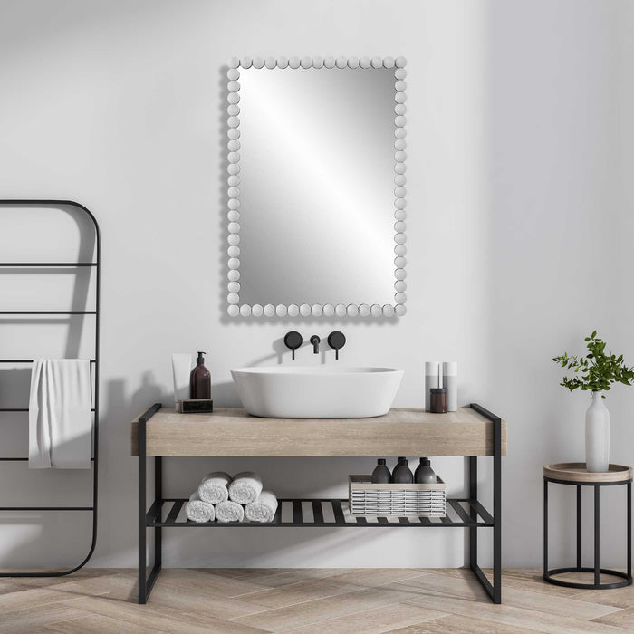 Serna Mirror Matte White-Mirrors/Pictures-Uttermost-Lighting Design Store