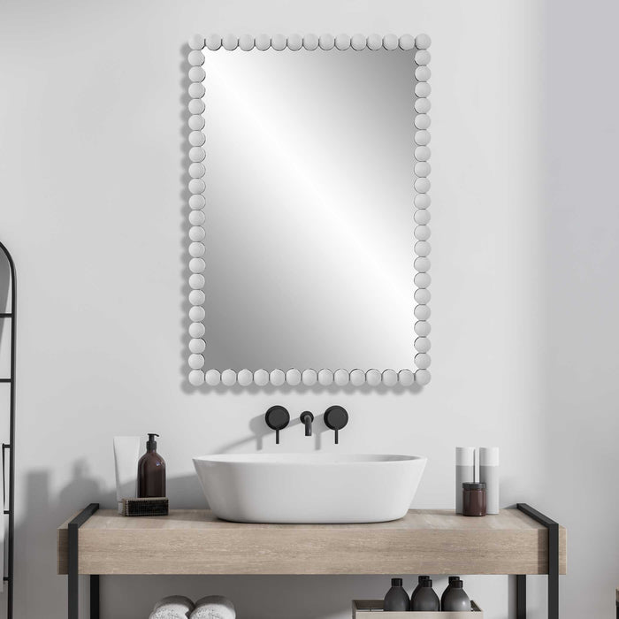 Serna Mirror Matte White-Mirrors/Pictures-Uttermost-Lighting Design Store