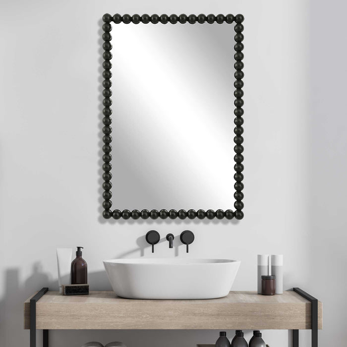 Serna Mirror Satin Black-Mirrors/Pictures-Uttermost-Lighting Design Store