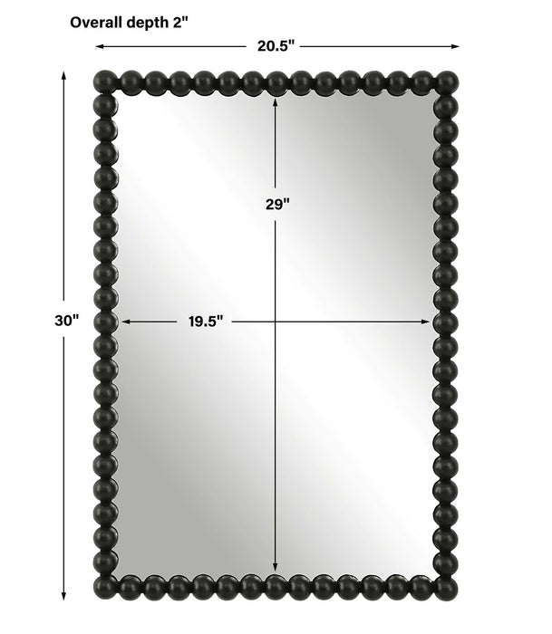 Serna Mirror Satin Black-Mirrors/Pictures-Uttermost-Lighting Design Store