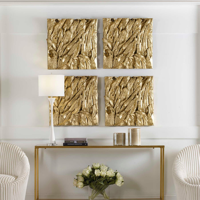Rio Wall Decor Gold Leaf-Mirrors/Pictures-Uttermost-Lighting Design Store