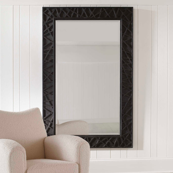 Everest Mirror Satin Black-Mirrors/Pictures-Uttermost-Lighting Design Store