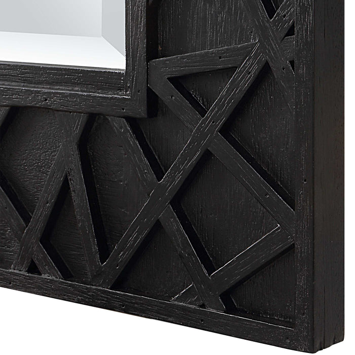 Everest Mirror Satin Black-Mirrors/Pictures-Uttermost-Lighting Design Store