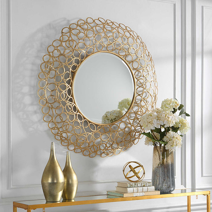 Swirl Mirror Gold Leaf-Mirrors/Pictures-Uttermost-Lighting Design Store