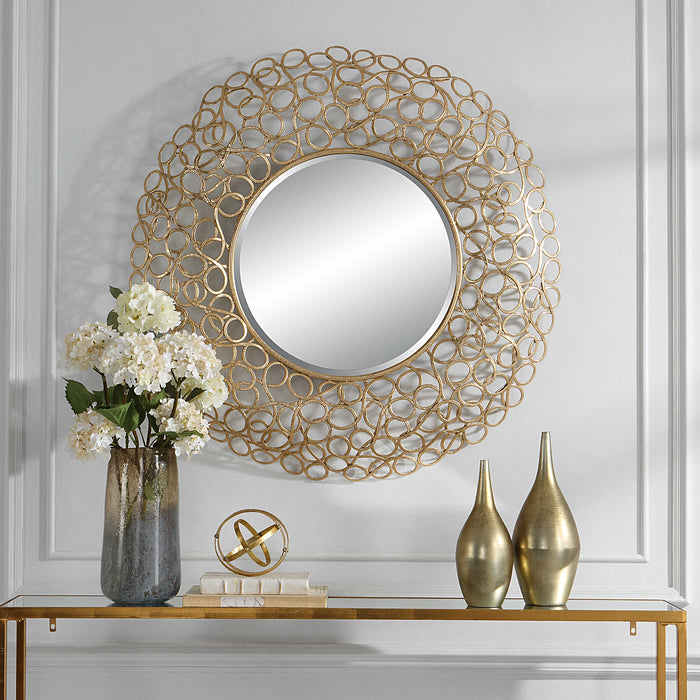 Swirl Mirror Gold Leaf-Mirrors/Pictures-Uttermost-Lighting Design Store