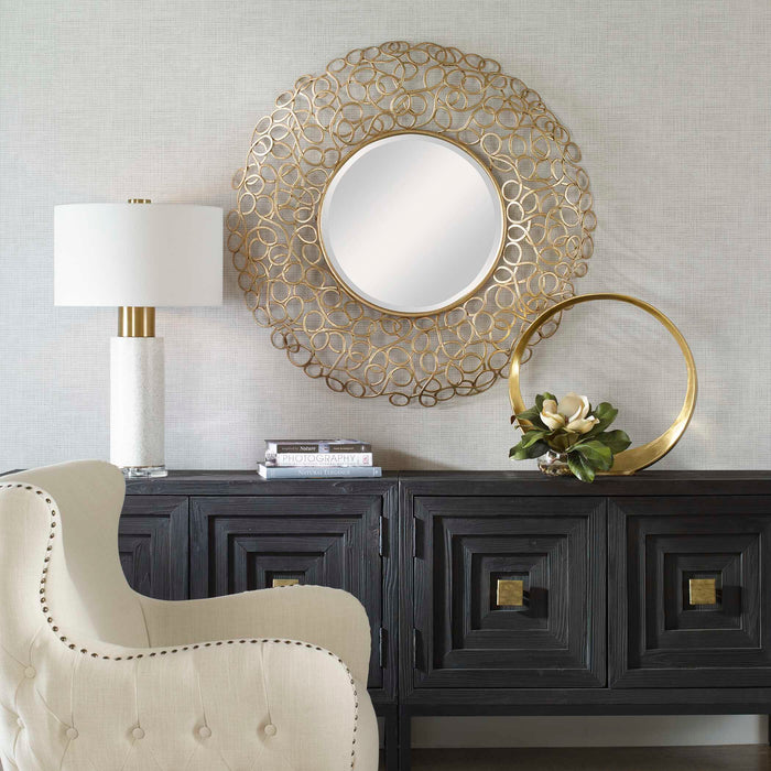 Swirl Mirror Gold Leaf-Mirrors/Pictures-Uttermost-Lighting Design Store