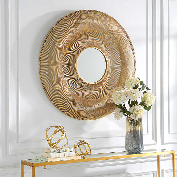 Bauble Mirror Brushed Antique Gold-Mirrors/Pictures-Uttermost-Lighting Design Store