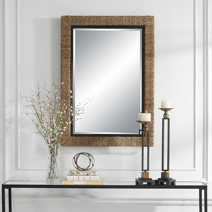 Island Mirror Matte Black Iron-Mirrors/Pictures-Uttermost-Lighting Design Store