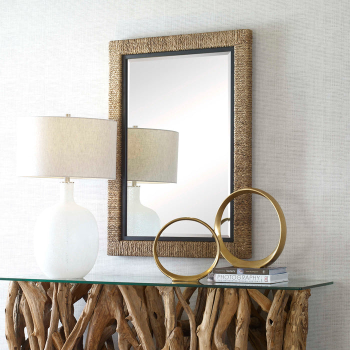 Island Mirror Matte Black Iron-Mirrors/Pictures-Uttermost-Lighting Design Store