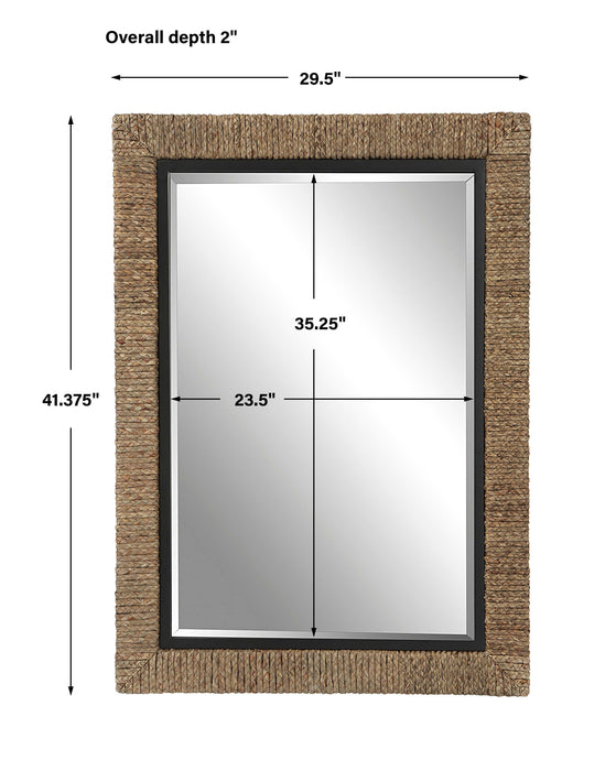 Island Mirror Matte Black Iron-Mirrors/Pictures-Uttermost-Lighting Design Store