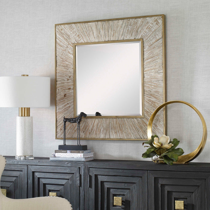 Wharton Mirror Aged Whitewash-Mirrors/Pictures-Uttermost-Lighting Design Store