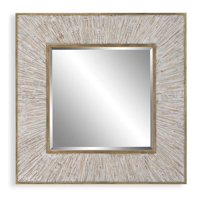 Wharton Mirror Aged Whitewash-Mirrors/Pictures-Uttermost-Lighting Design Store