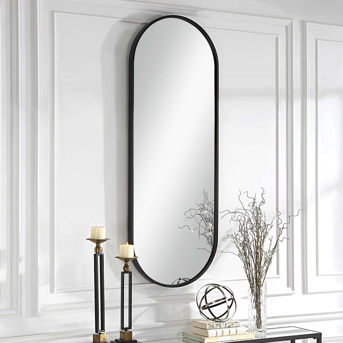 Varina Mirror Satin Black-Mirrors/Pictures-Uttermost-Lighting Design Store