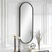 Varina Mirror Satin Black-Mirrors/Pictures-Uttermost-Lighting Design Store