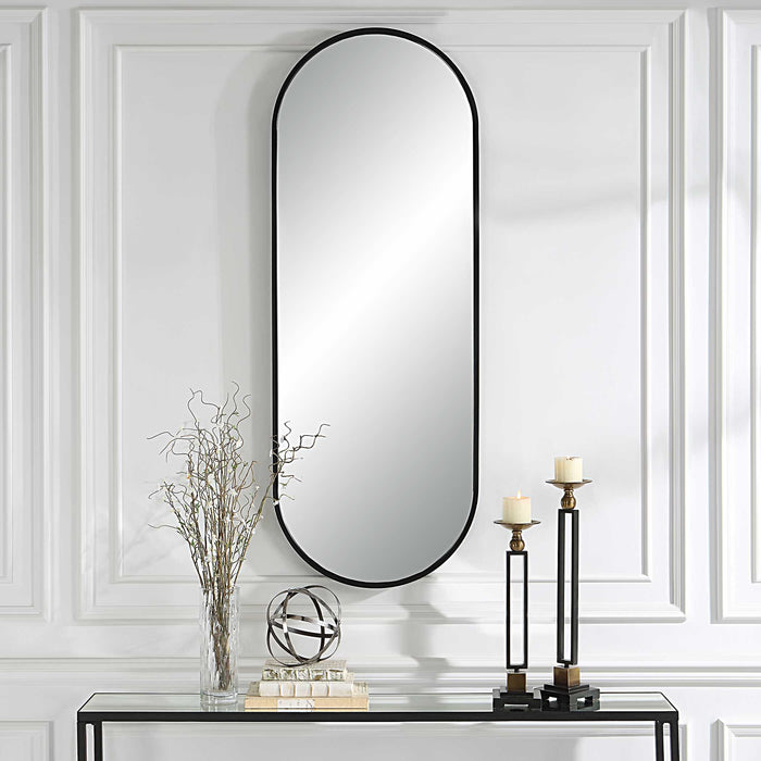Varina Mirror Satin Black-Mirrors/Pictures-Uttermost-Lighting Design Store