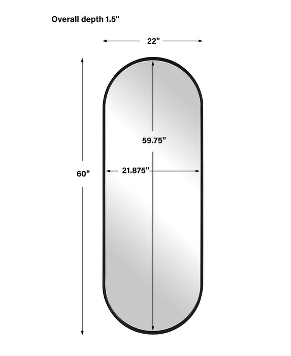 Varina Mirror Satin Black-Mirrors/Pictures-Uttermost-Lighting Design Store