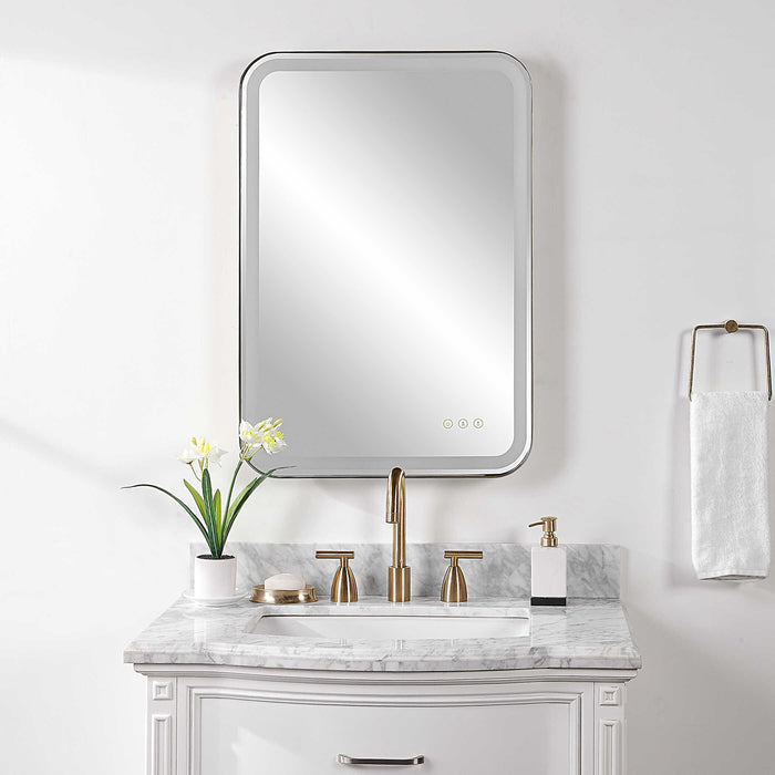 Crofton Mirror Satin Black-Mirrors/Pictures-Uttermost-Lighting Design Store