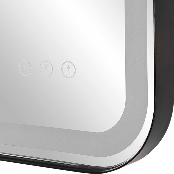 Crofton Mirror Satin Black-Mirrors/Pictures-Uttermost-Lighting Design Store