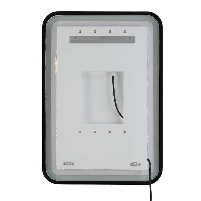 Crofton Mirror Satin Black-Mirrors/Pictures-Uttermost-Lighting Design Store