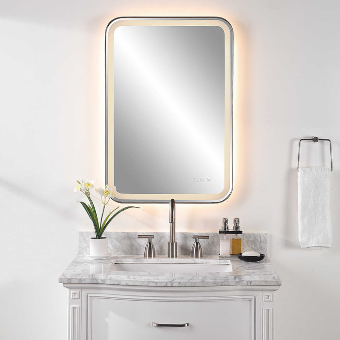 Crofton Mirror Satin Black-Mirrors/Pictures-Uttermost-Lighting Design Store