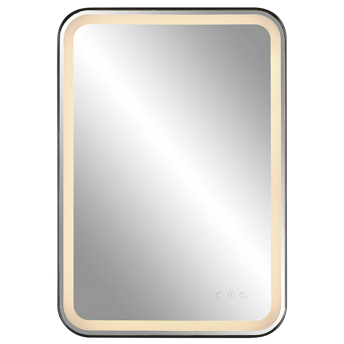Crofton Mirror Satin Black-Mirrors/Pictures-Uttermost-Lighting Design Store