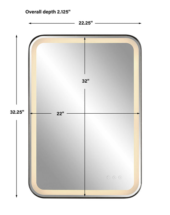 Crofton Mirror Satin Black-Mirrors/Pictures-Uttermost-Lighting Design Store