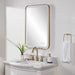 Crofton Vanity Mirror Brushed Brass Plated Stainless Steel-Mirrors/Pictures-Uttermost-Lighting Design Store