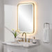 Crofton Vanity Mirror Brushed Brass Plated Stainless Steel-Mirrors/Pictures-Uttermost-Lighting Design Store