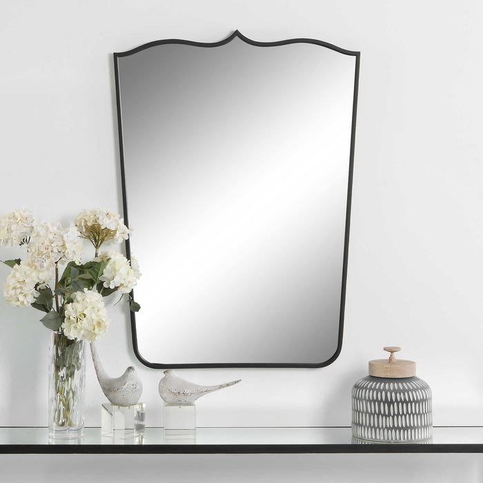 Tiara Mirror Satin Black-Mirrors/Pictures-Uttermost-Lighting Design Store