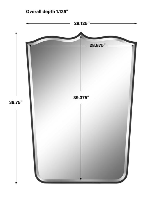 Tiara Mirror Satin Black-Mirrors/Pictures-Uttermost-Lighting Design Store