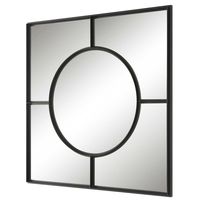 Spurgeon Mirror Satin Black-Mirrors/Pictures-Uttermost-Lighting Design Store