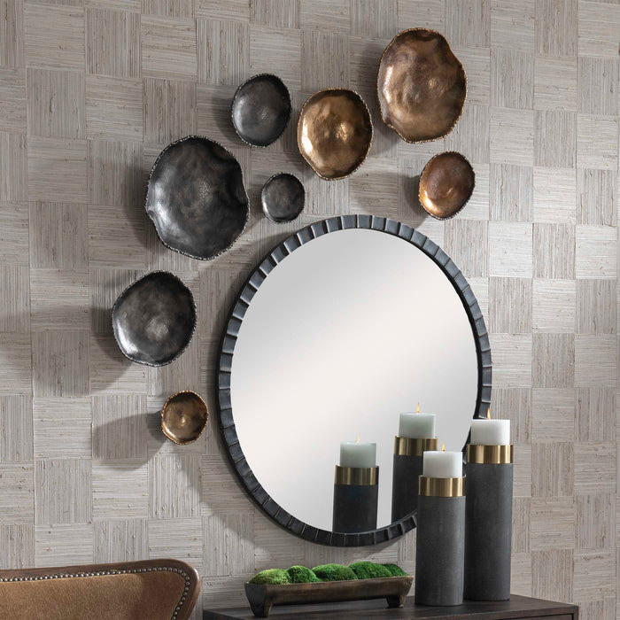 Lucky Coins Wall Decor, Set/4 Antiqued Nickel-Mirrors/Pictures-Uttermost-Lighting Design Store