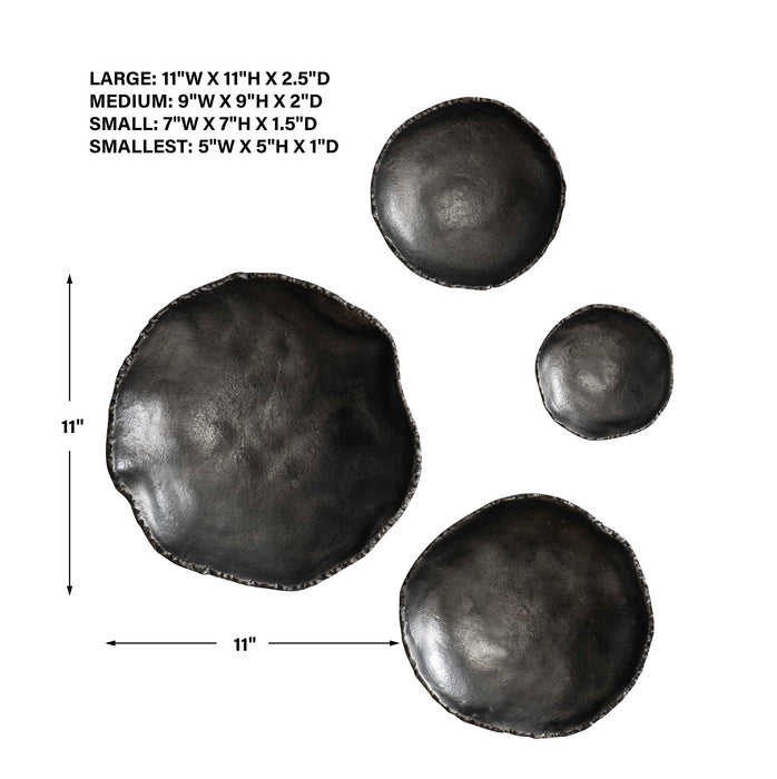 Lucky Coins Wall Decor, Set/4 Antiqued Nickel-Mirrors/Pictures-Uttermost-Lighting Design Store