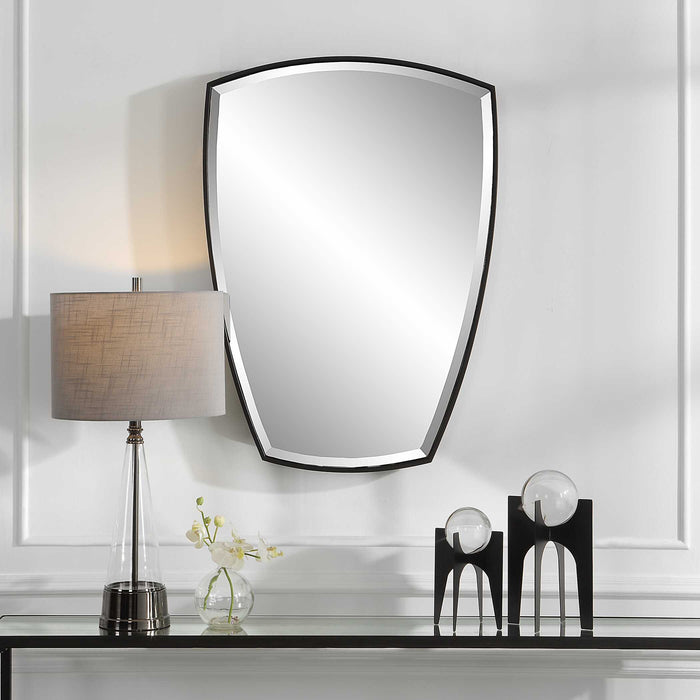 Crest Mirror Satin Black-Mirrors/Pictures-Uttermost-Lighting Design Store