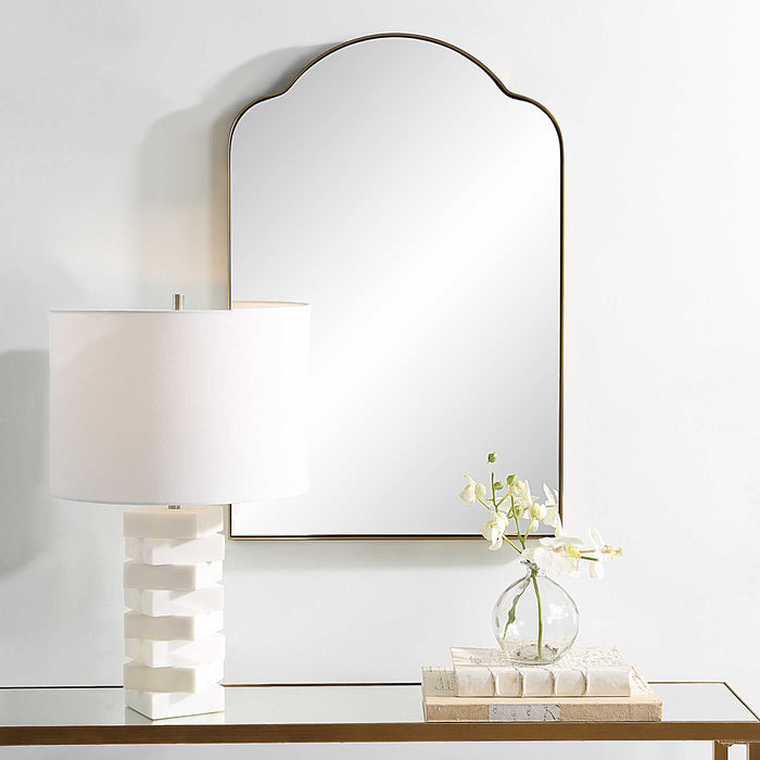 Sidney Mirror Brushed Brass-Mirrors/Pictures-Uttermost-Lighting Design Store