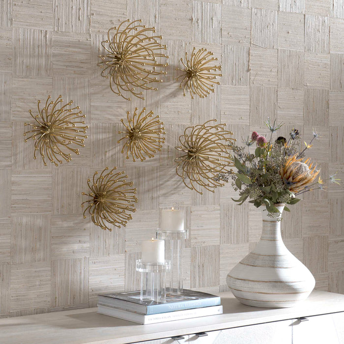 Aga Wall Decor, S/3 Plated Gold-Home Accents-Uttermost-Lighting Design Store