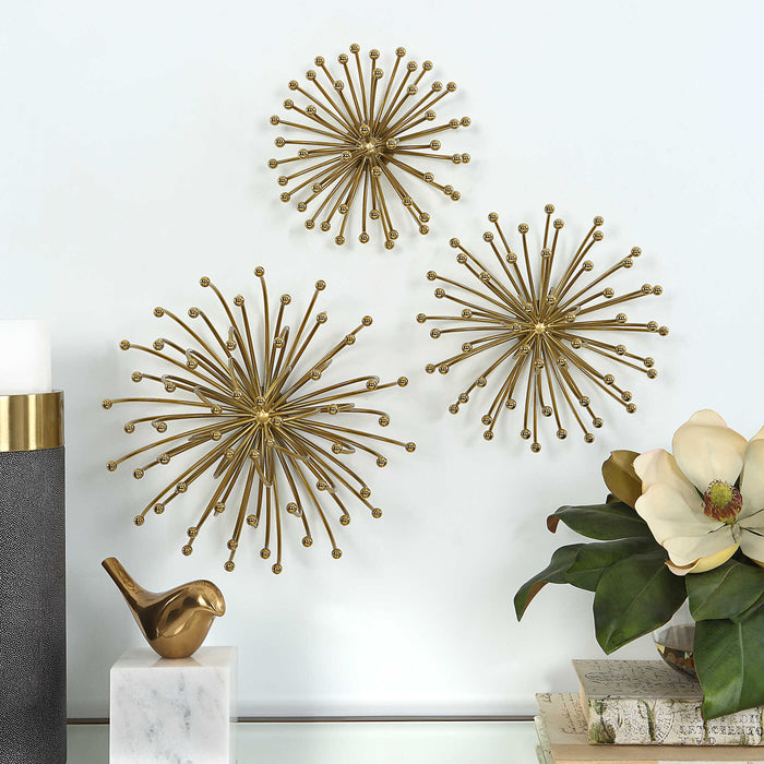 Aga Wall Decor, S/3 Plated Gold-Home Accents-Uttermost-Lighting Design Store