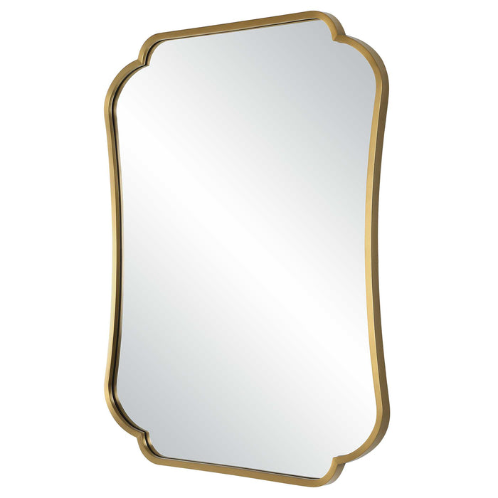 Athena Mirror Brushed Brass-Mirrors/Pictures-Uttermost-Lighting Design Store